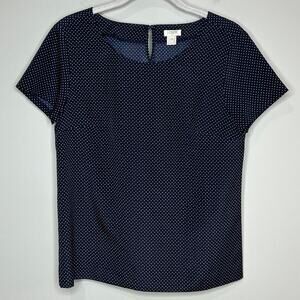 J.Crew Factory Polka Dot Short Sleeve Blouse Size XXS